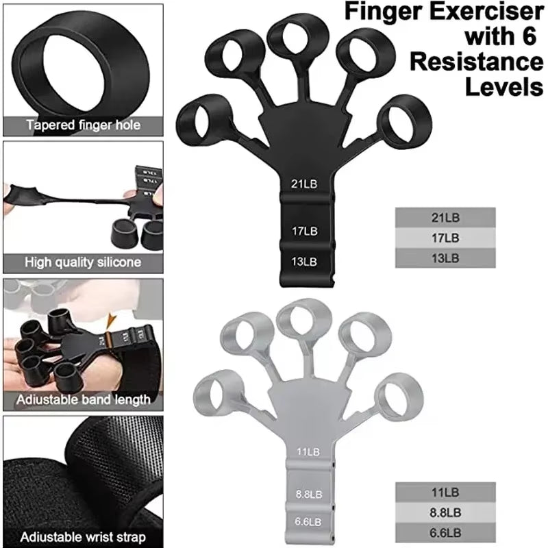 Hand Grip Strengthener Physical Tools Guitar Finger Trainer Training and Exercise Gym 6Th Level Resistance Gripster Expander