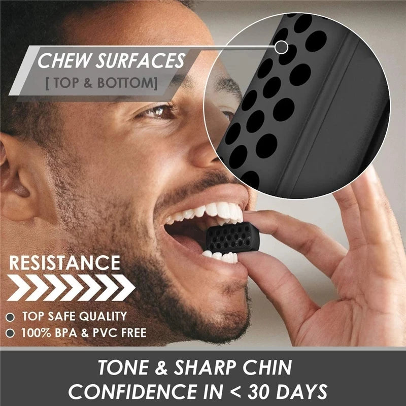 Silicone Jaw Line Exerciser Jawline Chew Ball Fitness Facial Toner Face and Neck Muscle Trainer Chin Cheek Exercise Jawliner